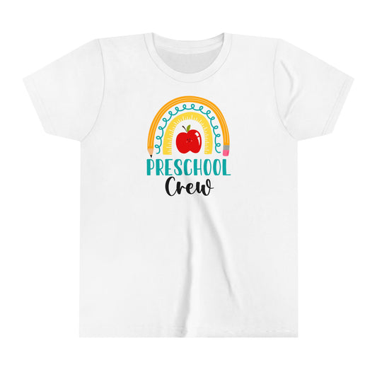 School Preschool Grade Crew Apple Rainbow Youth Short Sleeve Tee