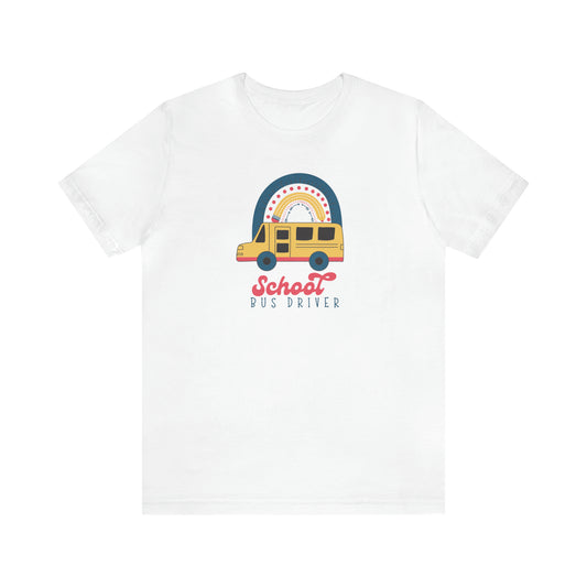 School Bus Driver Rainbow Tee