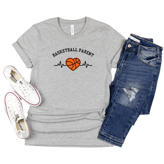 Basketball Parent Sports Heartbeat Shirt