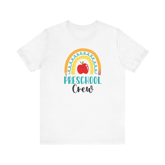 School Preschool Grade Crew Apple Rainbow Tee