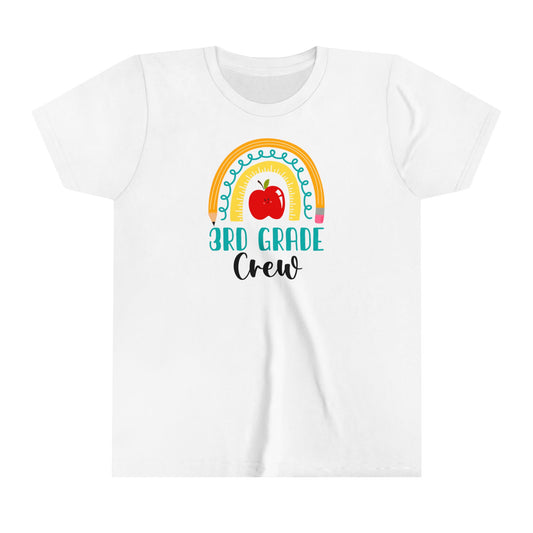 School Third Grade Crew Apple Rainbow Youth Short Sleeve Tee