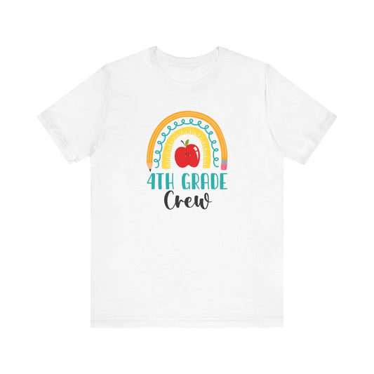 School Fourth Grade Crew Apple Rainbow Tee