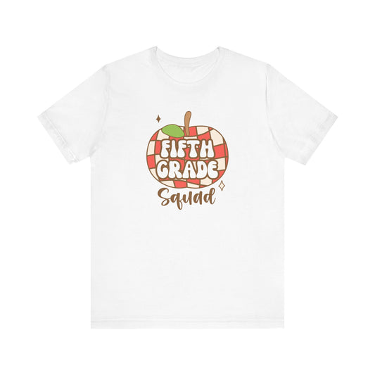 School Fifth Grade Squad Retro Apple Tee